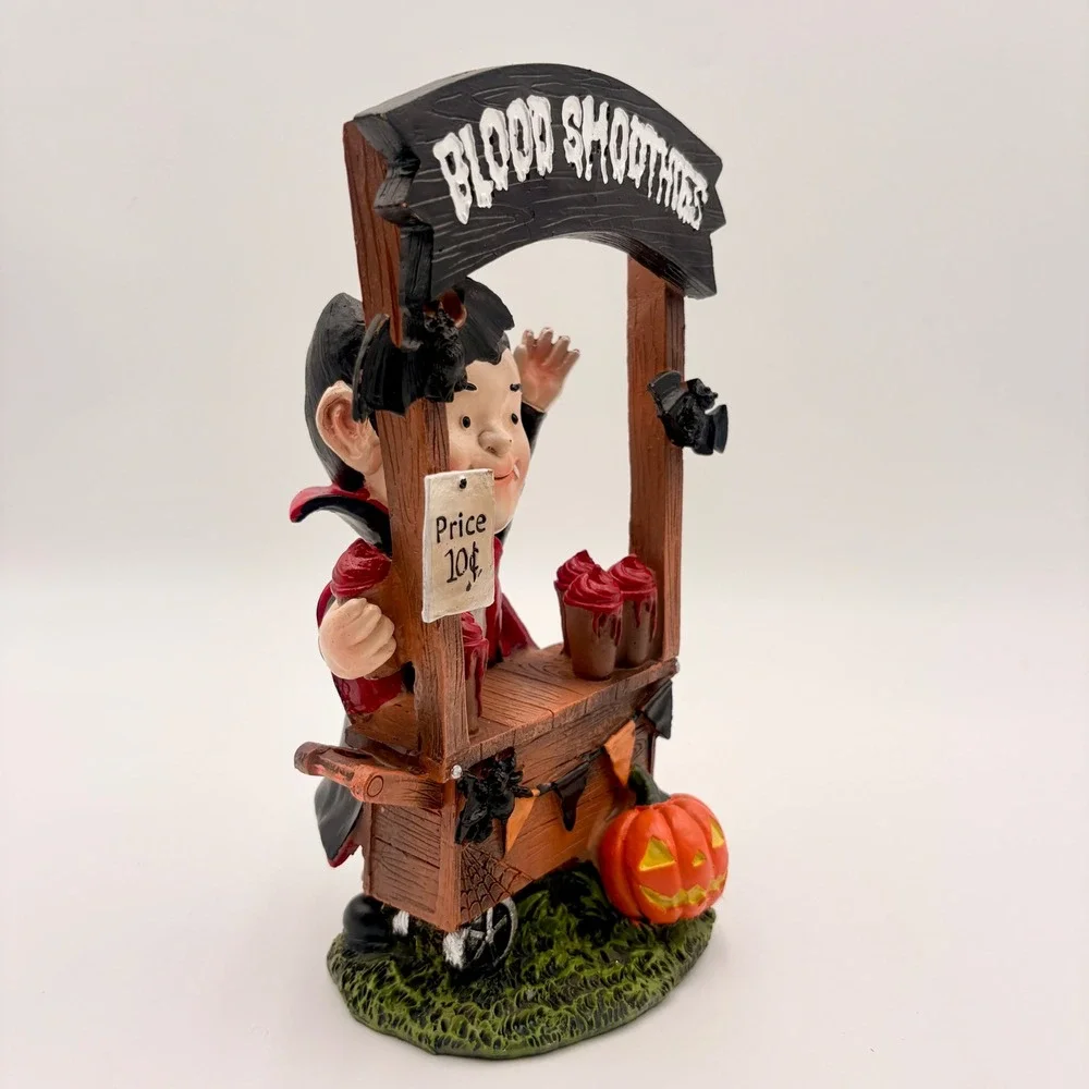 Halloween Vampire Blood Smoothies Stand Figurine Dracula Decor Fangs